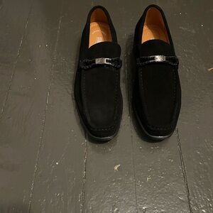 Men's Black Suede Loafers